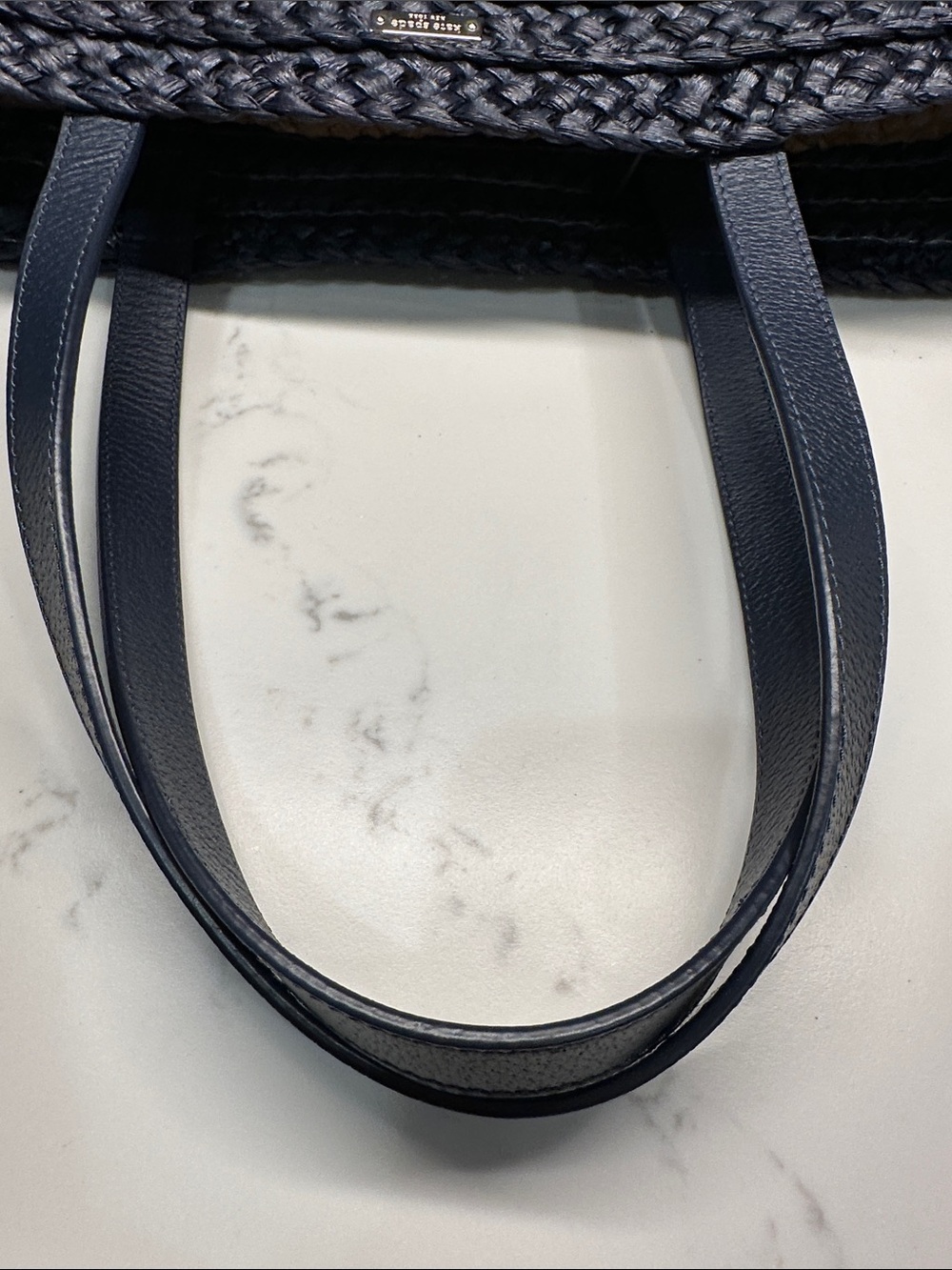 kate spade Shore Thing Navy, Natural & Red 'Out and About' Striped Straw Tote - Picture 12 of 16
